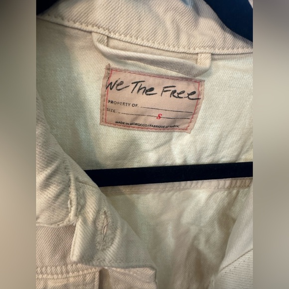 NWT Free People We the Free Rumors Denim Jacket - Ecru Ivory cream - small - Picture 9 of 10